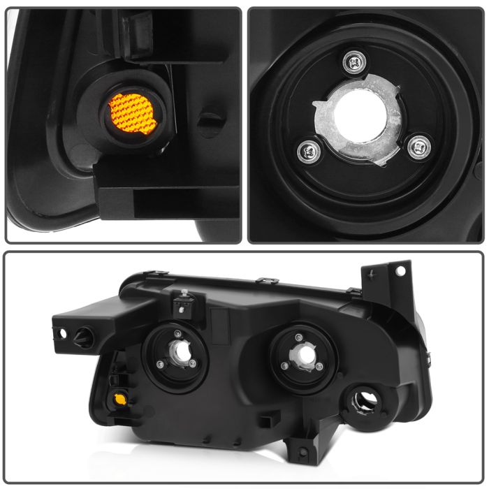 2006-2010 Dodge Charger Headlights Assembly Driver and Passenger Side Black Housing