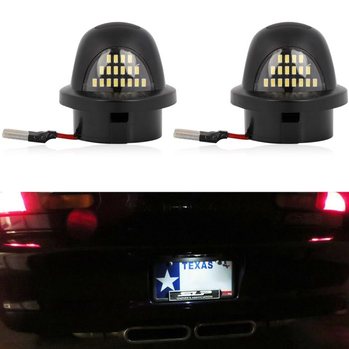 License Plate Tag Light Assembly 6500K White/Red 18SMD LED Chips for Ford Ford Excursion Expedition F-150 - 2Pack