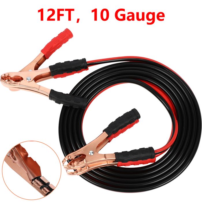 Jumper Cables 10 Gauge 12FT for Car Battery