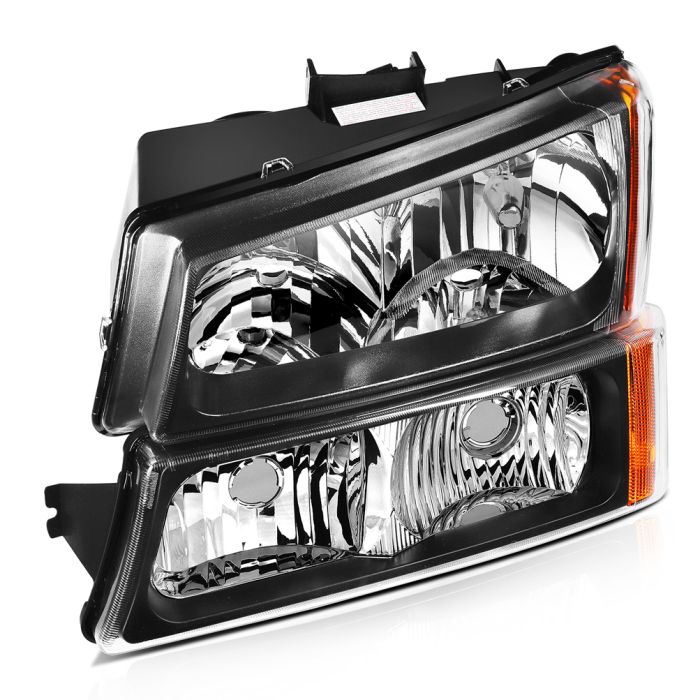 2003-2006 Chevy Avalanche 1500 2500 Headlight Assembly Driver and Passenger Side Black Housing