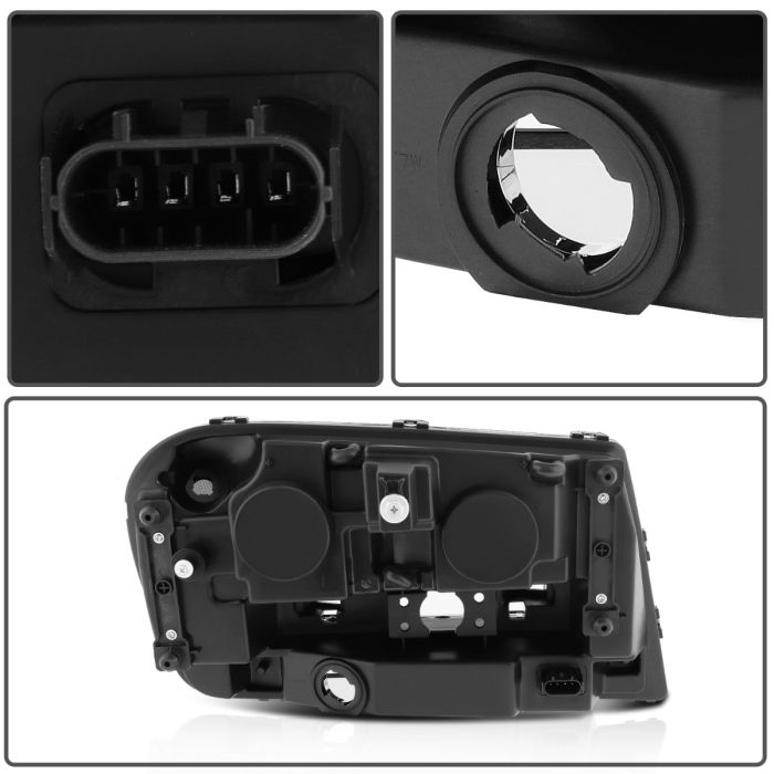 2002-2009 Chevrolet Trailblazer/02-06 Trailblazer EXT Headlights Assembly Driver and Passenger Side Black Housing 