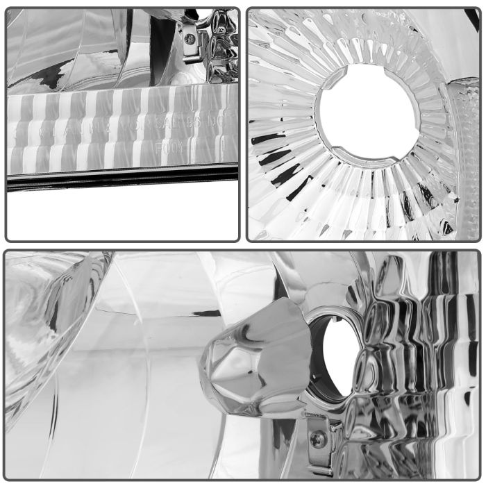 1997-2002 Ford Expedition/97-03 F150 Headlights Assembly Driver and Passenger Side Chrome Housing 