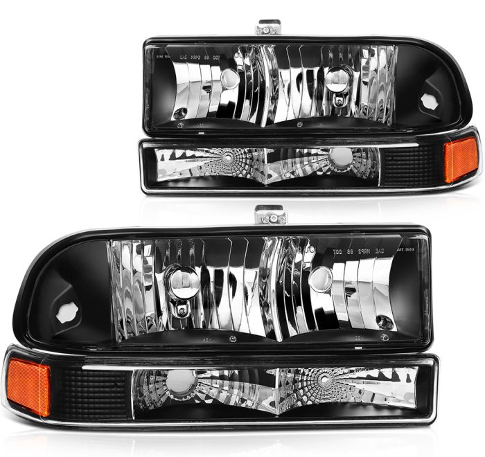 Fits 1998-2004 Chevy S10 Front Headlight Assembly Left + Right Sides 