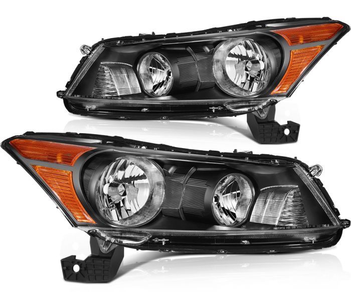 Fits 2008-2012 Honda Accord 4-Door Headlight Assembly Factory Style One Pair Set 
