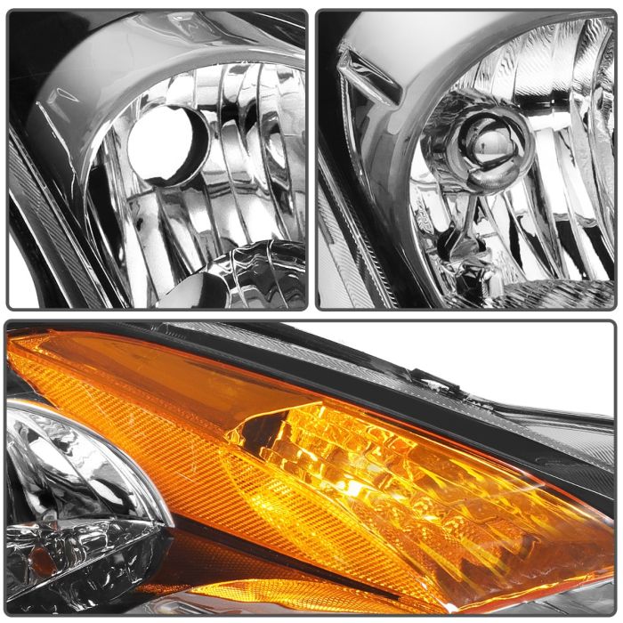 2007-2009 Nissan Altima Headlights Assembly Driver and Passenger Side Black Housing 