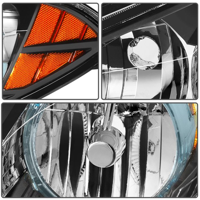 2008-2012 Chevrolet Malibu Headlight Assembly Driver and Passenger Side Black Housing 