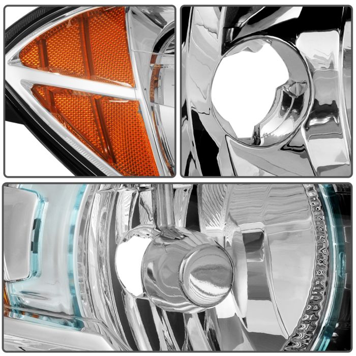 2008-2012 Chevy Malibu Headlight Assembly Driver and Passenger Side Chrome Housing 