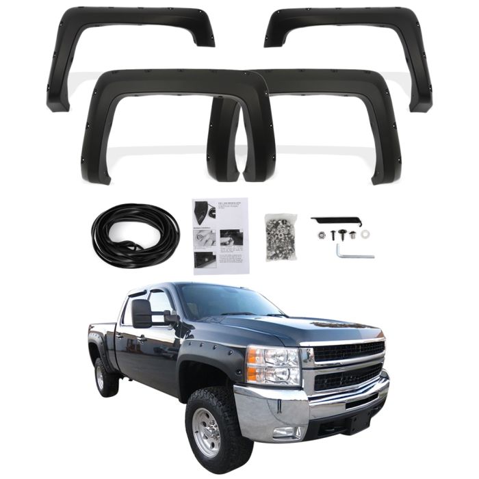 Smooth Fits Chevy Silverado 2500Hd 3500Hd 14-18 Fender Flares Pocket Style PP