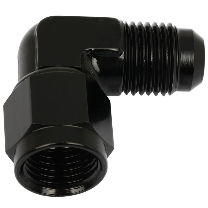 6AN Bulkhead Flare Fitting Works With Braided Or Nylon Braided Lines Black 
