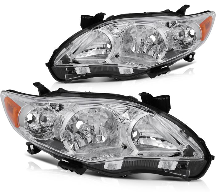Fits 2011-2013 Toyota Corolla Front Headlight Assembly Left + Right Sides 