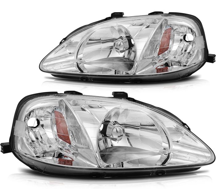 For 1999-2000 Honda Civic Headlight Assembly Pair Left + Right Replacement 