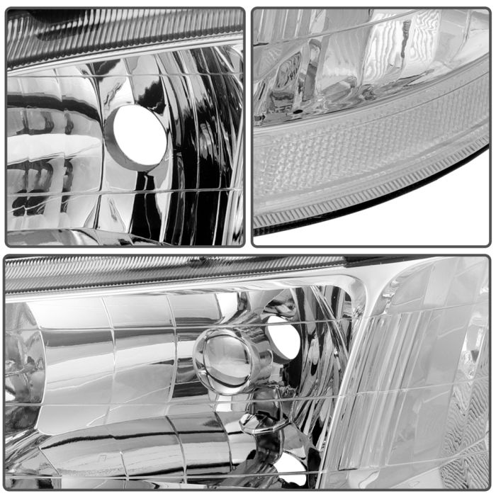 1998-2002 Honda Accord Headlight Assembly Driver and Passenger Side Chrome Housing
