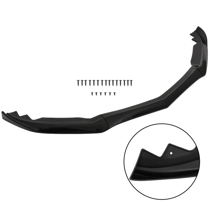 2016-2018 Cadillac ATS Front Bumper Lip Spoiler Splitter Carbon Fiber Pattern- 3PCS