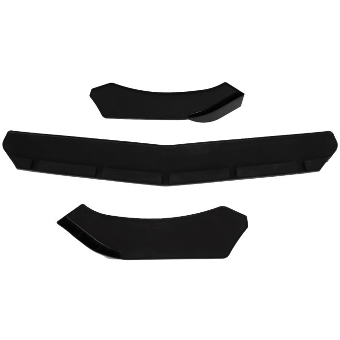 Universal Adjustable Front Bumper Lip For Most -Gloss Black - 3PCS