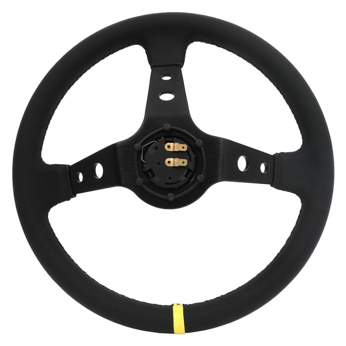 350mm 6 Bolt Sport Racing Steering Wheel Suede Leather + Horn Button