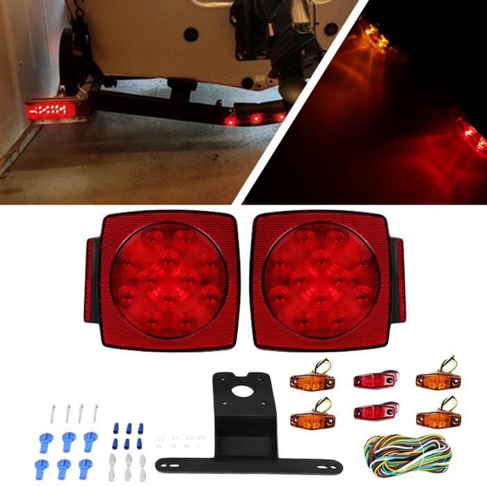 12V LED Submersible Trailer Lamp Kit DOT Multi-Function Tail Light Waterproof