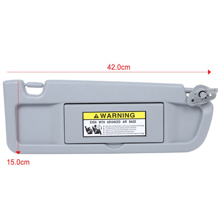 Sun Visor Clear Gray Right Passenger Side without Sunroof for Honda (83230-SNA-A01ZC)- 