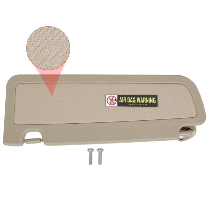 Sun Visor Ivory /Tan Right Passenger Side without Sunroof for Honda (83230-SNA-A01ZB)- 1PC 