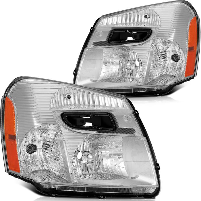 2005-2009 Chevrolet Equinox Headlights Assembly Driver and Passenger Side Chrome Housing