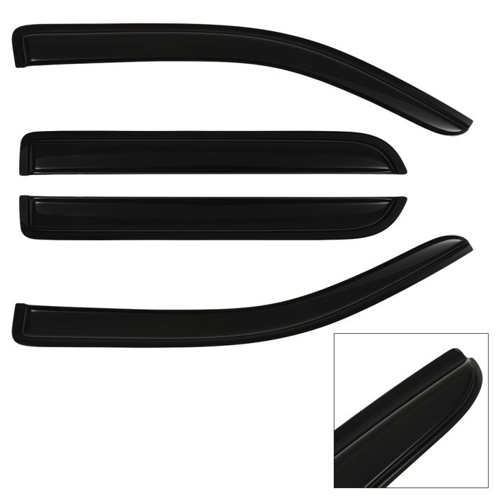 Window Visors Rain Guards For 09-14 Ford F150 Crew Cab – Hdautoworld Gloss Black
