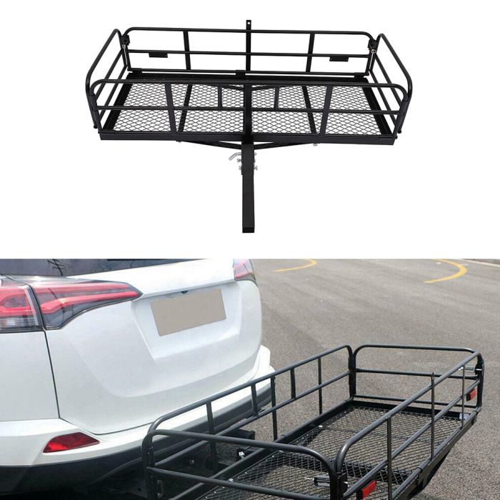 Hitch Rack Mounted Basket Luggage Baggage Carrier Cargo Universal
