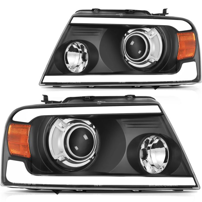 For 2004-2008 Ford F150 Front LED DRL Headlight Assembly Pair Replacement 