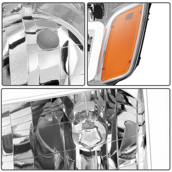 For Nissan Titan 2004-15 Headlight Assembly Replacement Front Chrome Lamps Pair 