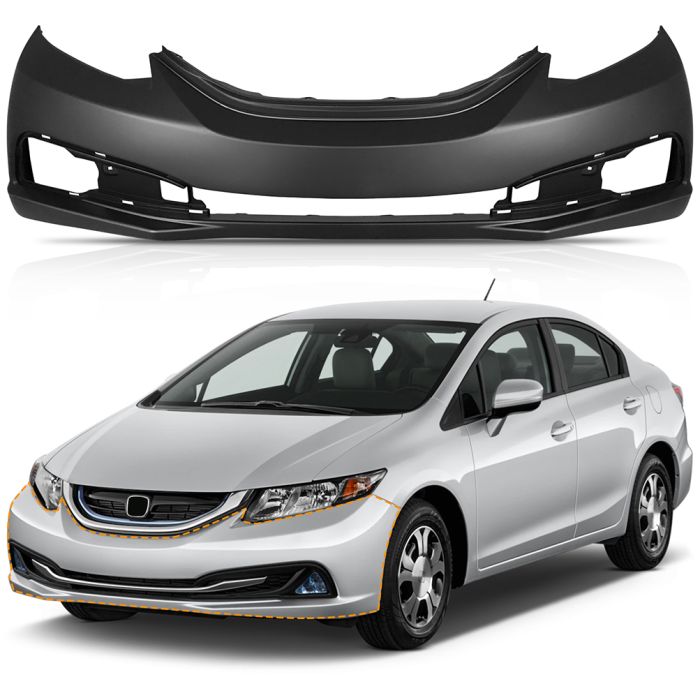 Front Bumper Cover Fascia for 2013 2014 2015 Honda Civic Sedan HO1000290