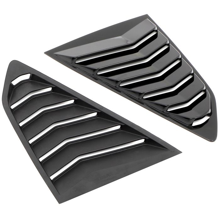 For 2016-2020 Chevy Camaro Side Window Louvers Cover Glossy Black