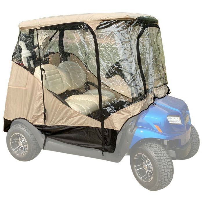 Beige-Golf-Cart-Cover-Enclosure-with-4-Sides-Zippered-Doors-2-Passenger-170842