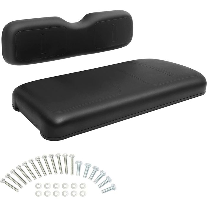 Front Golf Cart Seat Replacement Cushions Assembly Black 2 Piece Set