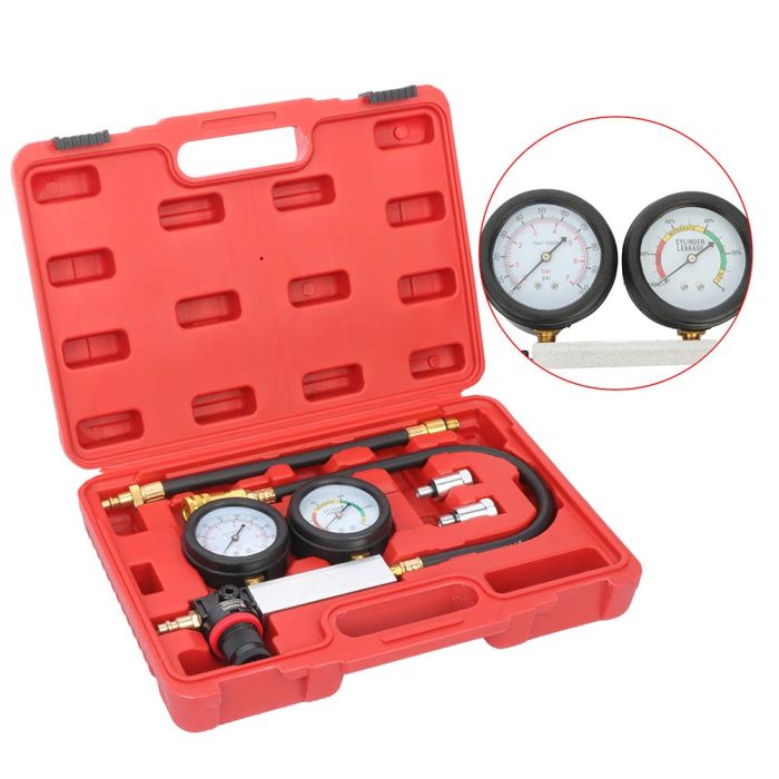 Petrol Engine Compression Leakage Leakdown Detector Cylinder Leak Tester Kits