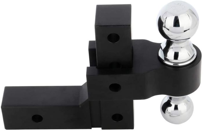 Tow Trailer Hitch Black Aluminum 2 Ball Towing 2 Inch