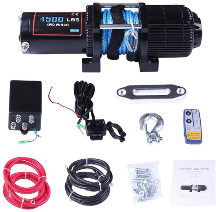 12V Electric Winch 4500 lbs Load