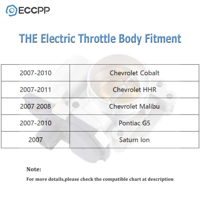 Throttle Body 07-10 Chevrolet Cobalt Pontiac G5 2.2L
