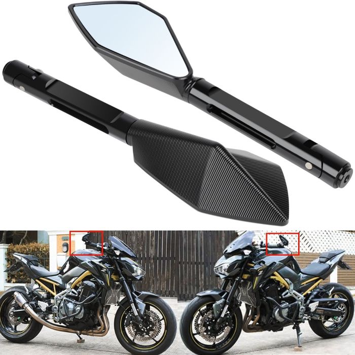 Motorcycle side mirror For Chopper ruiser Black 