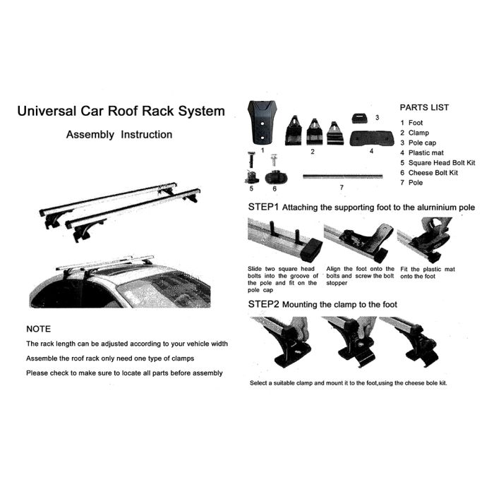 Roof Rack Crossbar For Universal 50
