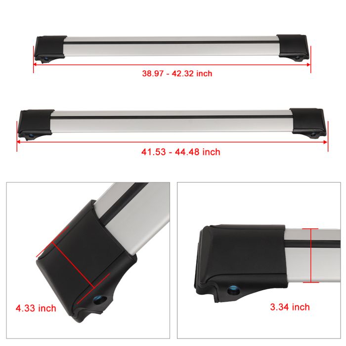 For 2013-2018 Toyota Rav4 Roof Rack Aluminum Black Luggage Cross Bar Cargo 2Pcs 