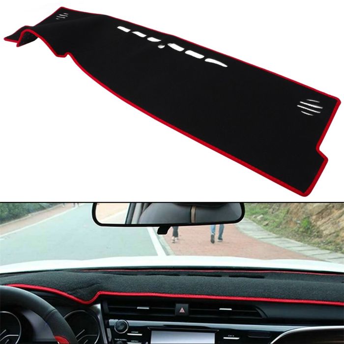 Dash Cover Mat Black Red wire Fit for Toyota Camry 