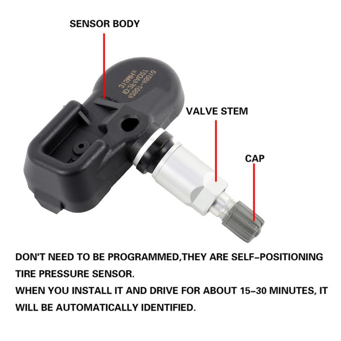 315MHz Original Equipment Programmed Tire Pressure Monitoring System Sensor For Toyota (42607-48010)- 1Piece