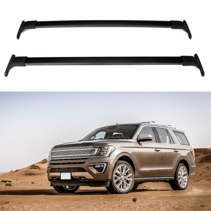 Roof Rack Cross Bars Luggage Cargo For 2018-2022 Ford Expedition Black Aluminum
