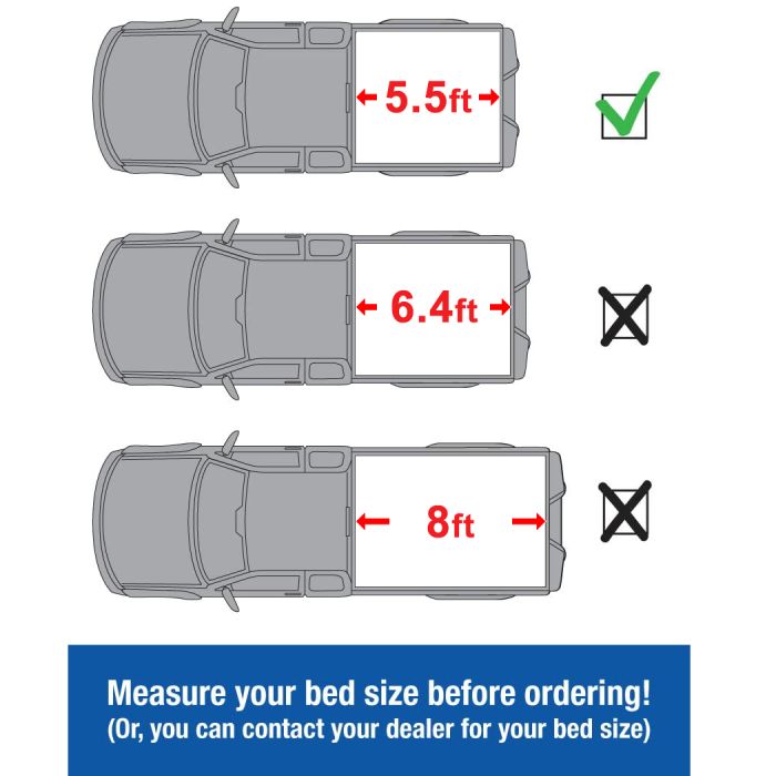 Black Soft Tri-Fold Tonneau Cover 5'5