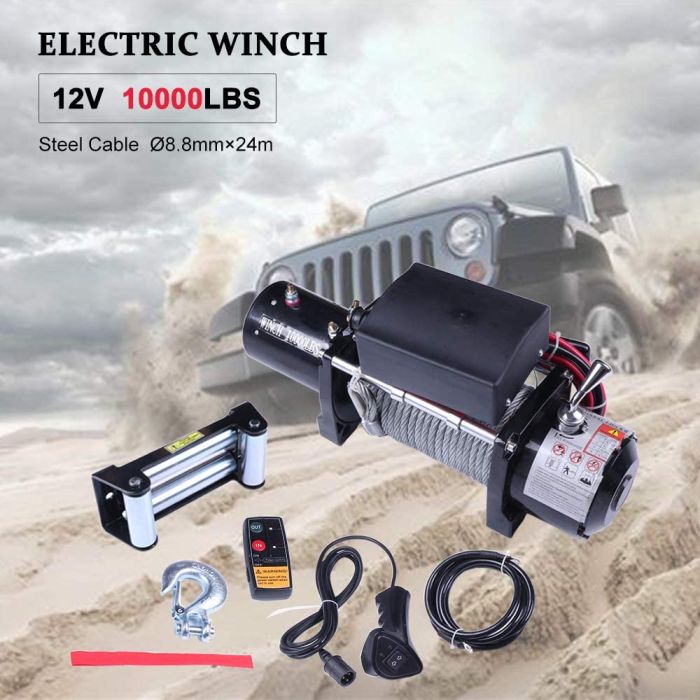 12V 10000LBS Electric Winch for Jeep/SUV Boat