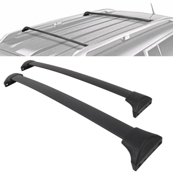 2014-2018 Acura Mdx Roof Rack Rail Carrier Cross Bar Aluminum Black