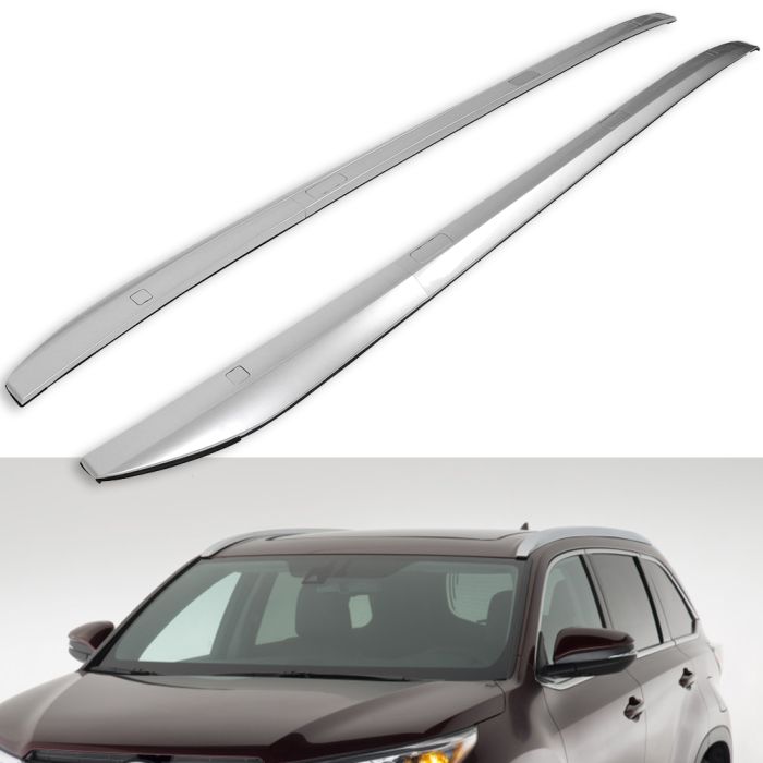 2014-2018 Toyota Highlander Silver Top Roof Side Rail Silver luggage carrier