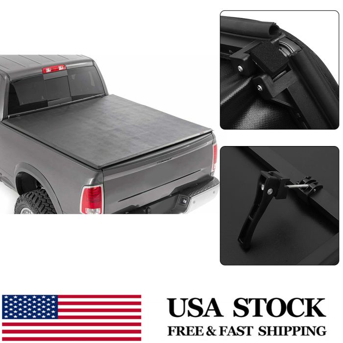 Black Soft Tri-Fold Tonneau Cover 5'5