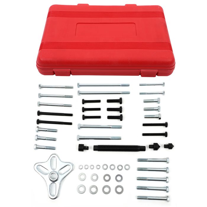 46pc Harmonic Balancer Kit Gear Puller Set Steering Wheel Crankshaft Auto Tools