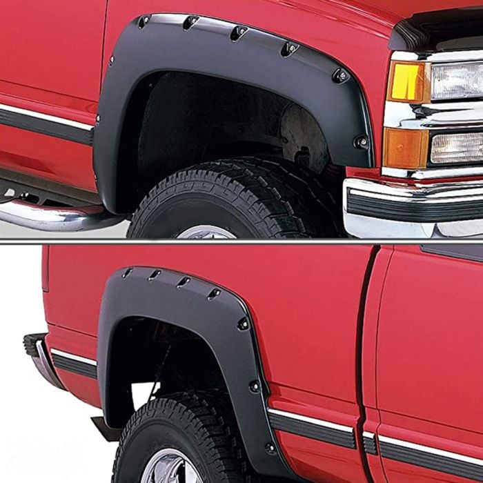 Textured Pocket Rivet Bolt Style Fender Flare For GMC - 4 Pieces 