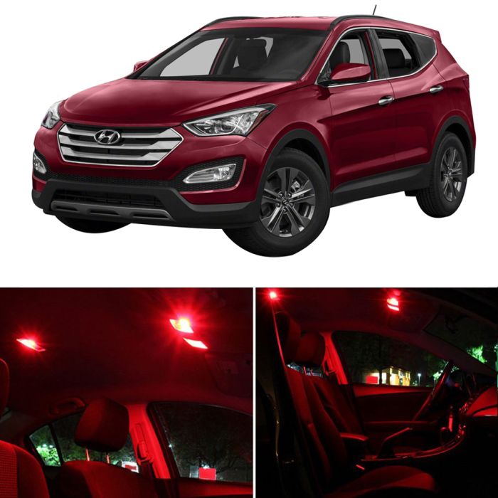 9x Red for Hyundai Santa Fe YF1W 2013 - 2015 Car LED Light Interior Package Kit