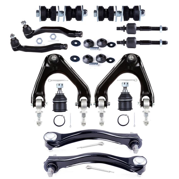 Detroit Axle 8-Piece Front End Suspension Kit For Honda Accord 1990-1993 – Upper & Lower Control Arms, Ball Joints, Tie Rods, And Sway Bar Links